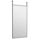vidaXL fekete üveg és alumínium ajtótükör 40x80 cm