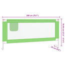 vidaXL zöld szövet biztonsági leesésgátló 200 x 25 cm