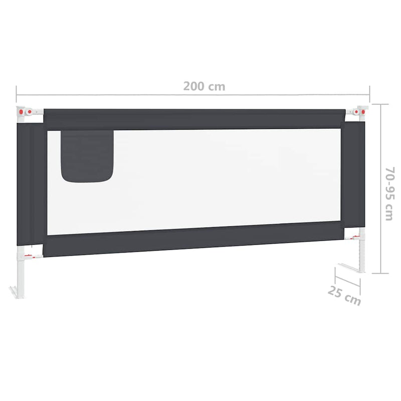 vidaXL sötétszürke szövet biztonsági leesésgátló 200 x 25 cm