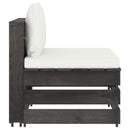 vidaXL szürke impregnált fa elemes középső kanapé párnákkal