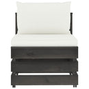 vidaXL szürke impregnált fa elemes középső kanapé párnákkal