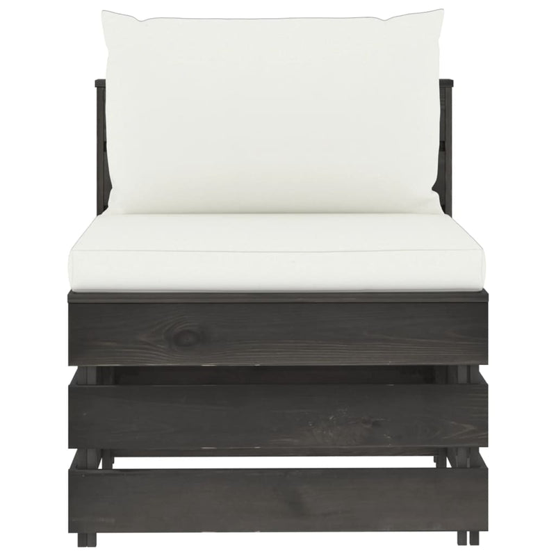 vidaXL szürke impregnált fa elemes középső kanapé párnákkal