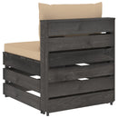 vidaXL szürke impregnált fa elemes középső kanapé párnákkal