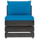 vidaXL szürke impregnált fa elemes középső kanapé párnákkal