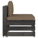 vidaXL szürke impregnált fa elemes középső kanapé párnákkal