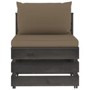 vidaXL szürke impregnált fa elemes középső kanapé párnákkal