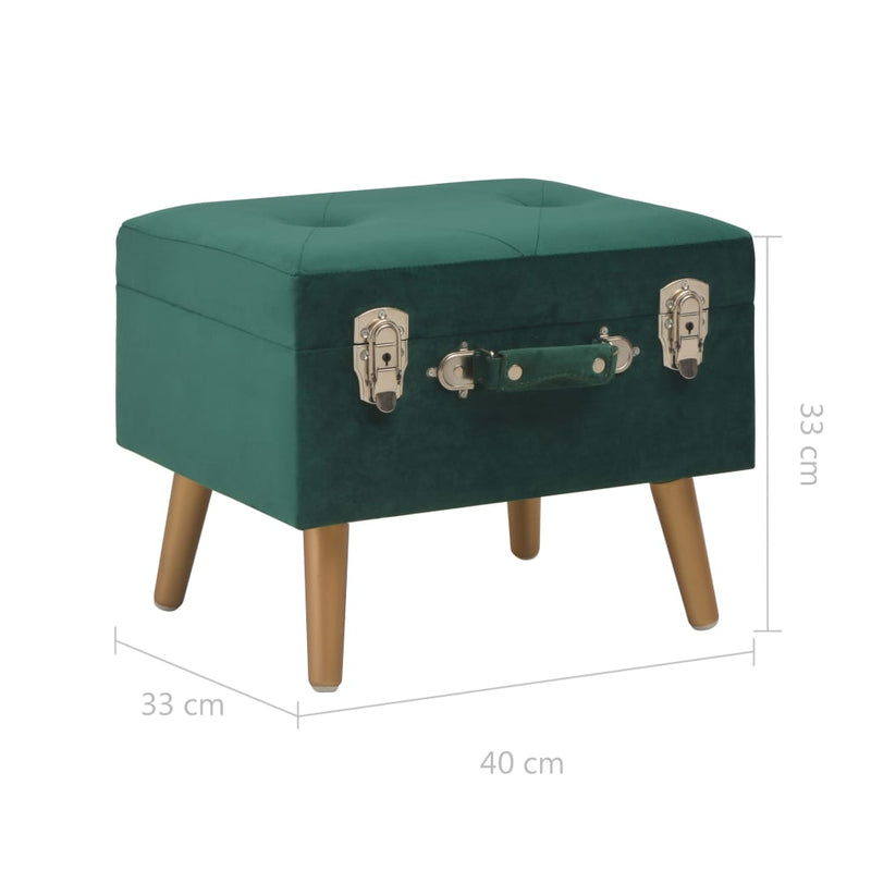 vidaXL zöld bársony tárolóülőke 40 cm