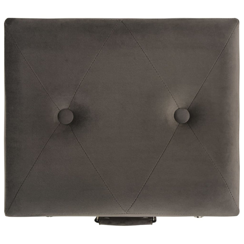 vidaXL 3 darab szürke bársony tárolóülőke