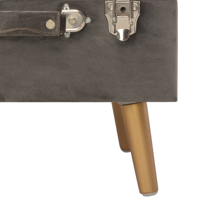 vidaXL 3 darab szürke bársony tárolóülőke