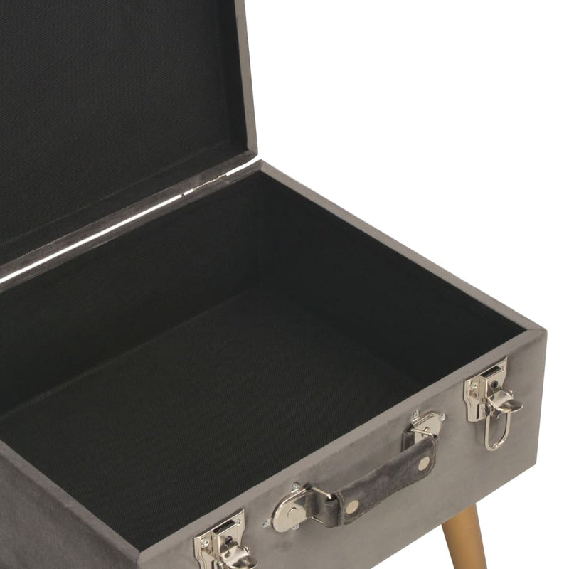 vidaXL 3 darab szürke bársony tárolóülőke