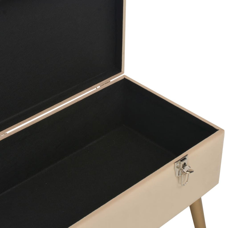 vidaXL bézs bársonypad tárolórekesszel 80 cm