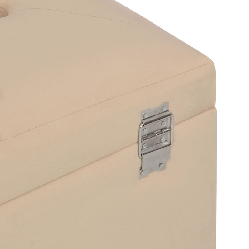 vidaXL bézs bársonypad tárolórekesszel 80 cm