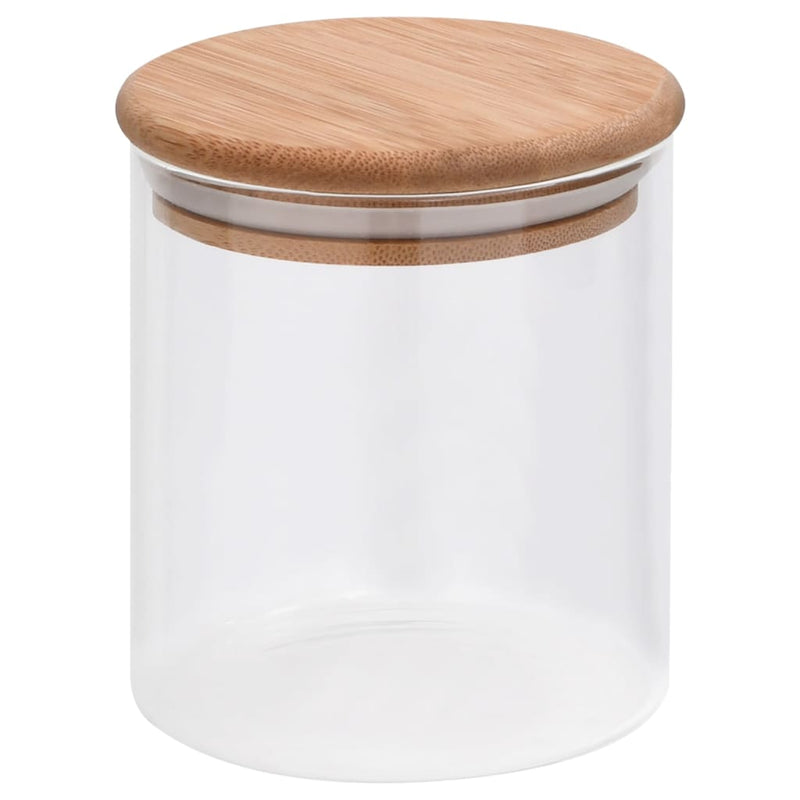 vidaXL 10 db üvegedény bambuszfedéllel 600 ml