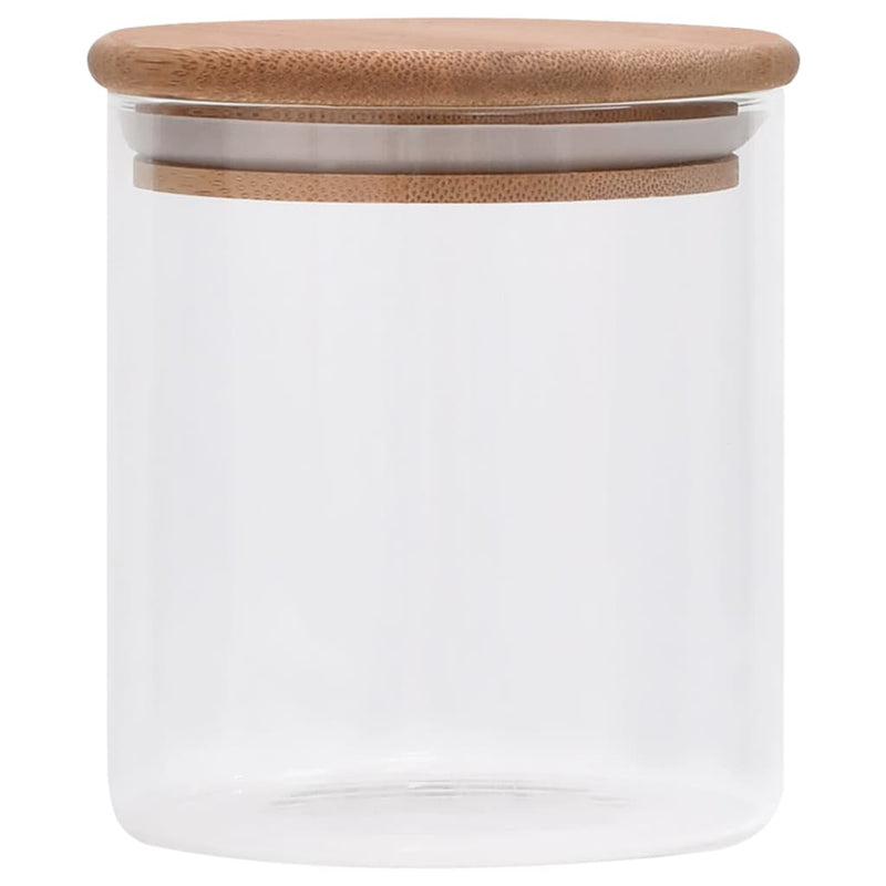 vidaXL 10 db üvegedény bambuszfedéllel 600 ml