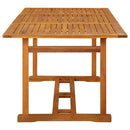 vidaXL tömör akácfa kerti étkezőasztal 180 x 90 x 75 cm