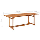 vidaXL tömör akácfa kerti étkezőasztal 220 x 90 x 75 cm