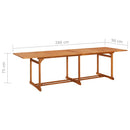 vidaXL tömör akácfa kerti étkezőasztal 280 x 90 x 75 cm