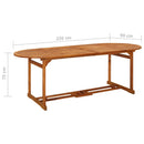 vidaXL tömör akácfa kerti étkezőasztal 220 x 90 x 75 cm