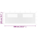 vidaXL fehér ablakos pavilonfal 6 x 2 m