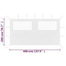 vidaXL fehér ablakos pavilonfal 4 x 2 m