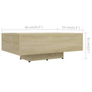 vidaXL sonoma tölgy színű szerelt fa dohányzóasztal 80 x 55 x 31 cm