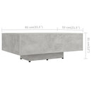 vidaXL betonszürke szerelt fa dohányzóasztal 85 x 55 x 31 cm