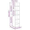 vidaXL betonszürke szerelt fa könyvszekrény 40 x 35 x 180 cm