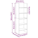 vidaXL fekete szerelt fa könyvszekrény 60 x 35 x 180 cm