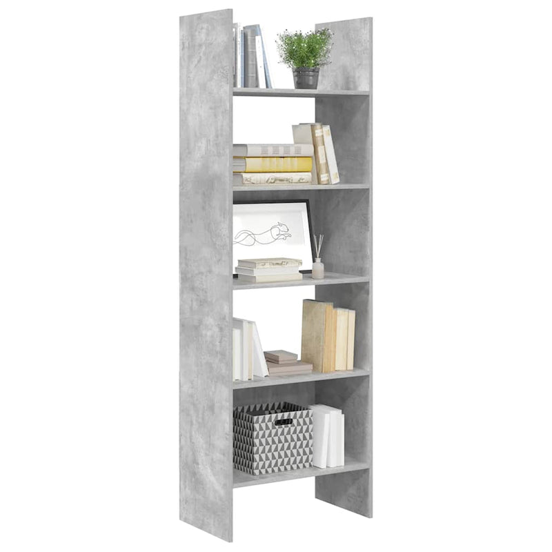 vidaXL betonszürke szerelt fa könyvszekrény 60 x 35 x 180 cm