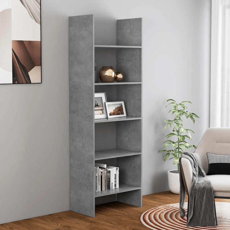 vidaXL betonszürke szerelt fa könyvszekrény 60 x 35 x 180 cm
