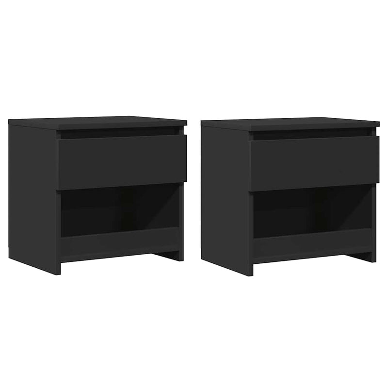 vidaXL 2 db fekete szerelt fa éjjeliszekrény 40 x 30 x 39 cm