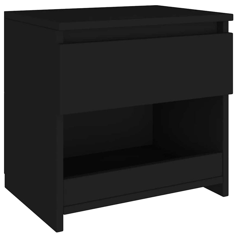 vidaXL 2 db fekete szerelt fa éjjeliszekrény 40 x 30 x 39 cm