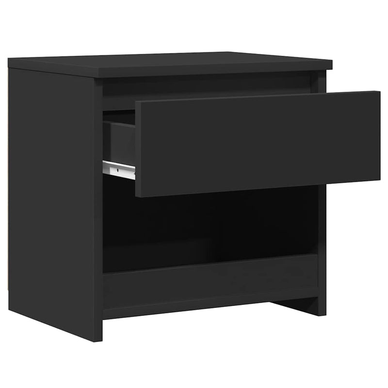 vidaXL 2 db fekete szerelt fa éjjeliszekrény 40 x 30 x 39 cm