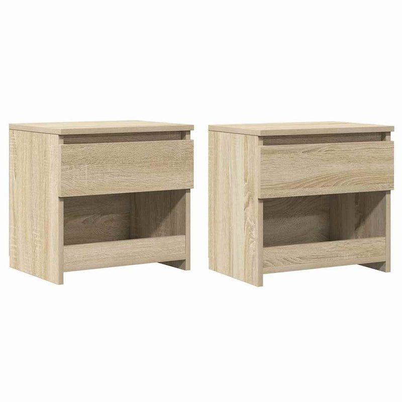 vidaXL 2 db sonoma tölgy színű szerelt fa éjjeliszekrény 40x30x39 cm