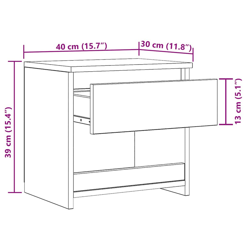 vidaXL betonszürke szerelt fa éjjeliszekrény 40 x 30 x 39 cm