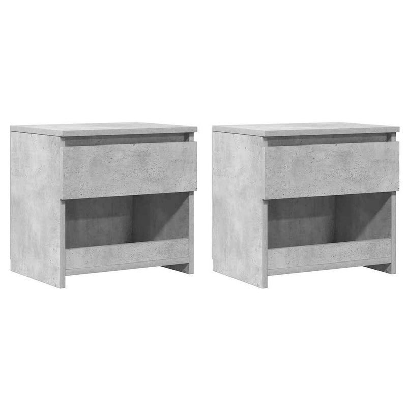 vidaXL 2 db betonszürke szerelt fa éjjeliszekrény 40 x 30 x 39 cm