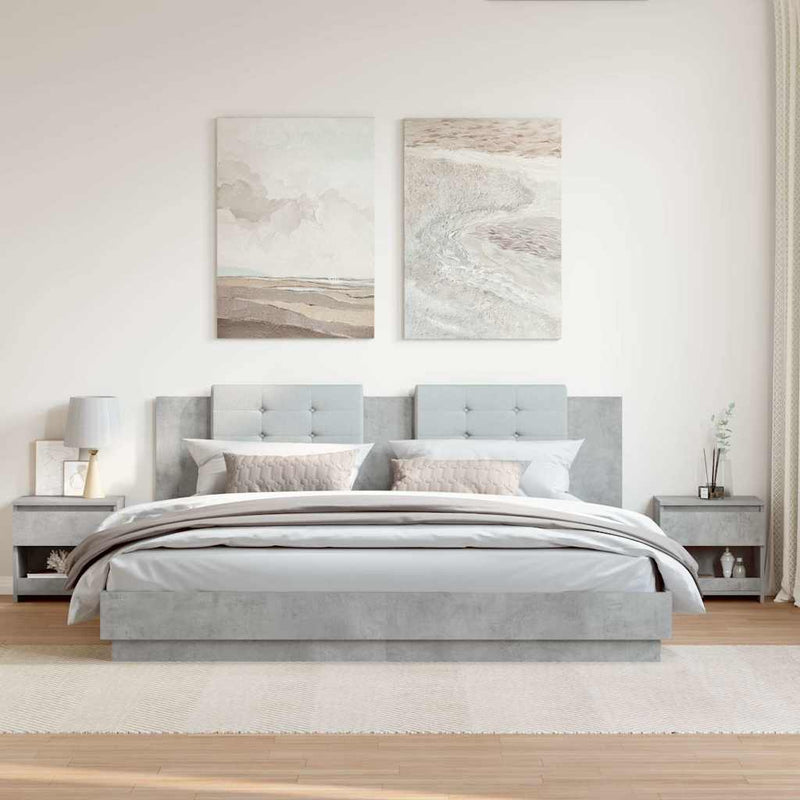 vidaXL 2 db betonszürke szerelt fa éjjeliszekrény 40 x 30 x 39 cm