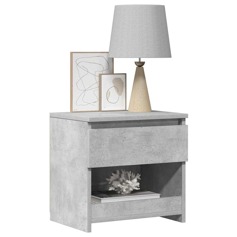 vidaXL 2 db betonszürke szerelt fa éjjeliszekrény 40 x 30 x 39 cm