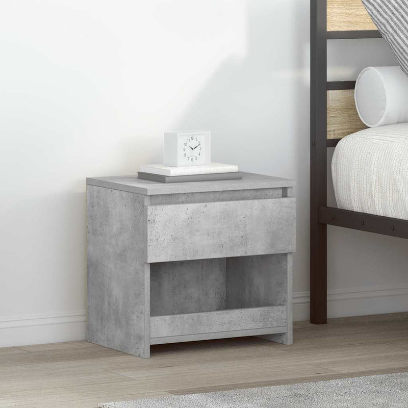 vidaXL 2 db betonszürke szerelt fa éjjeliszekrény 40 x 30 x 39 cm