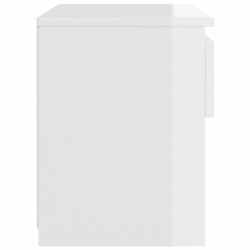 vidaXL 2 db magasfényű fehér szerelt fa éjjeliszekrény 40 x 30 x 39 cm