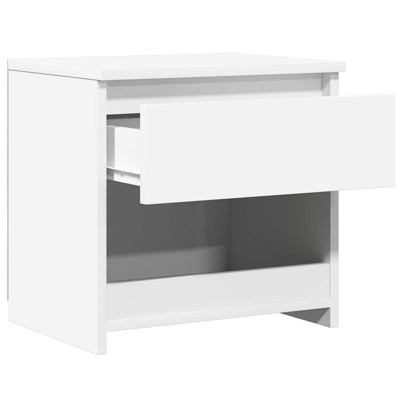 vidaXL 2 db magasfényű fehér szerelt fa éjjeliszekrény 40 x 30 x 39 cm