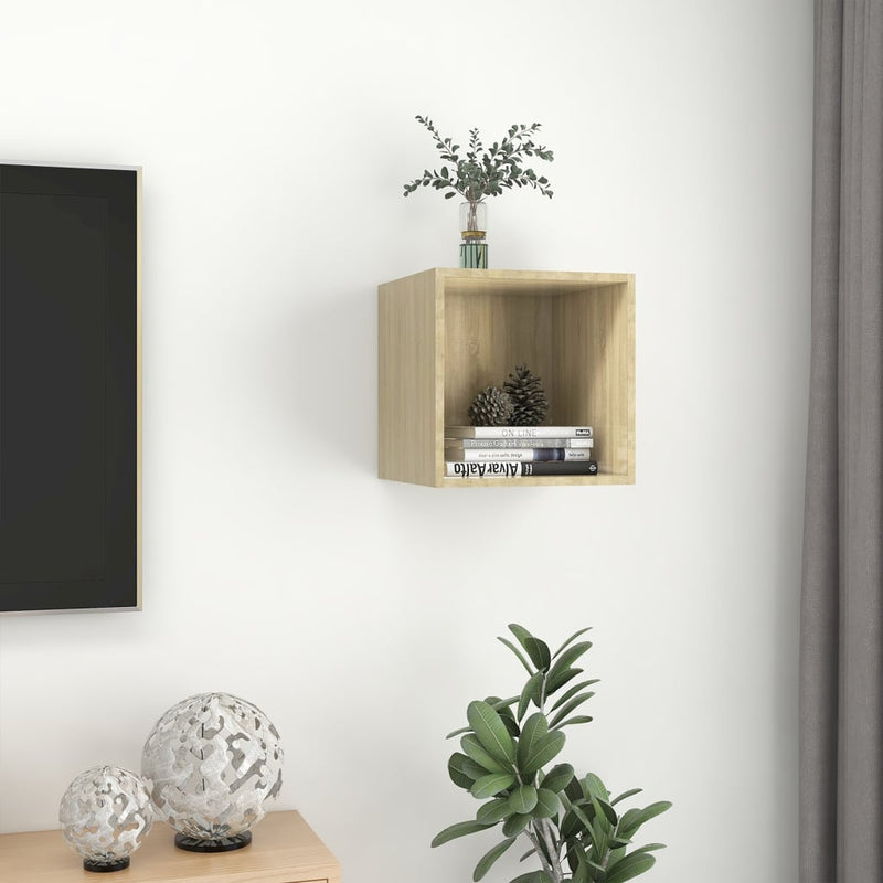 vidaXL sonoma tölgy színű szerelt fa fali szekrény 37 x 37 x 37 cm