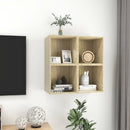 vidaXL 4 db sonoma tölgy színű szerelt fa fali szekrény 37x37x37 cm