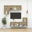 vidaXL 4 db sonoma tölgy színű szerelt fa fali szekrény 37x37x37 cm
