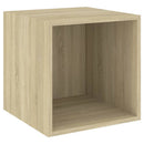 vidaXL 4 db sonoma tölgy színű szerelt fa fali szekrény 37x37x37 cm