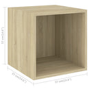 vidaXL 4 db sonoma tölgy színű szerelt fa fali szekrény 37x37x37 cm