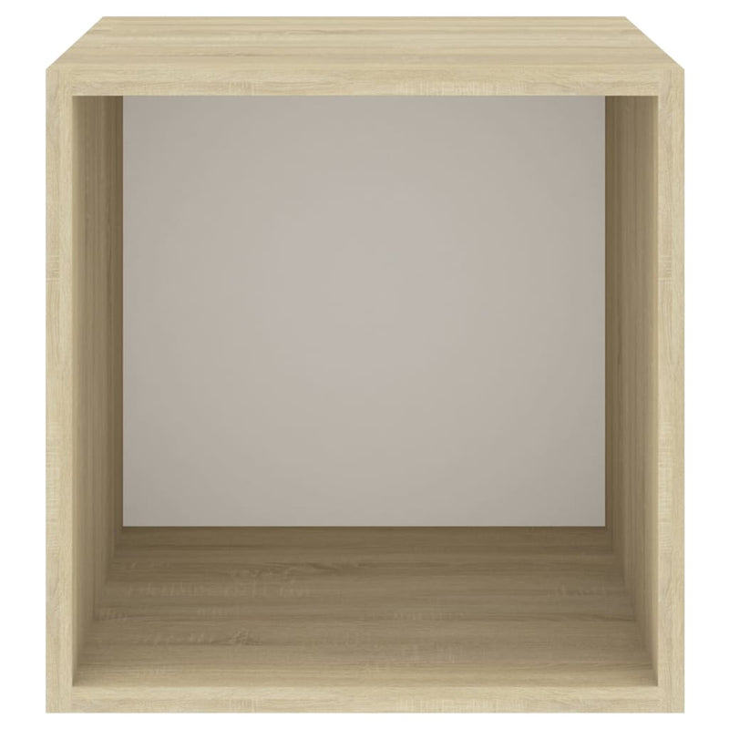 vidaXL 4 db fehér és tölgyszínű szerelt fa fali szekrény 37x37x37 cm
