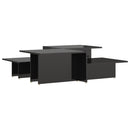 vidaXL 2 db magasfényű fekete szerelt fa dohányzóasztal 111,5x50x33 cm
