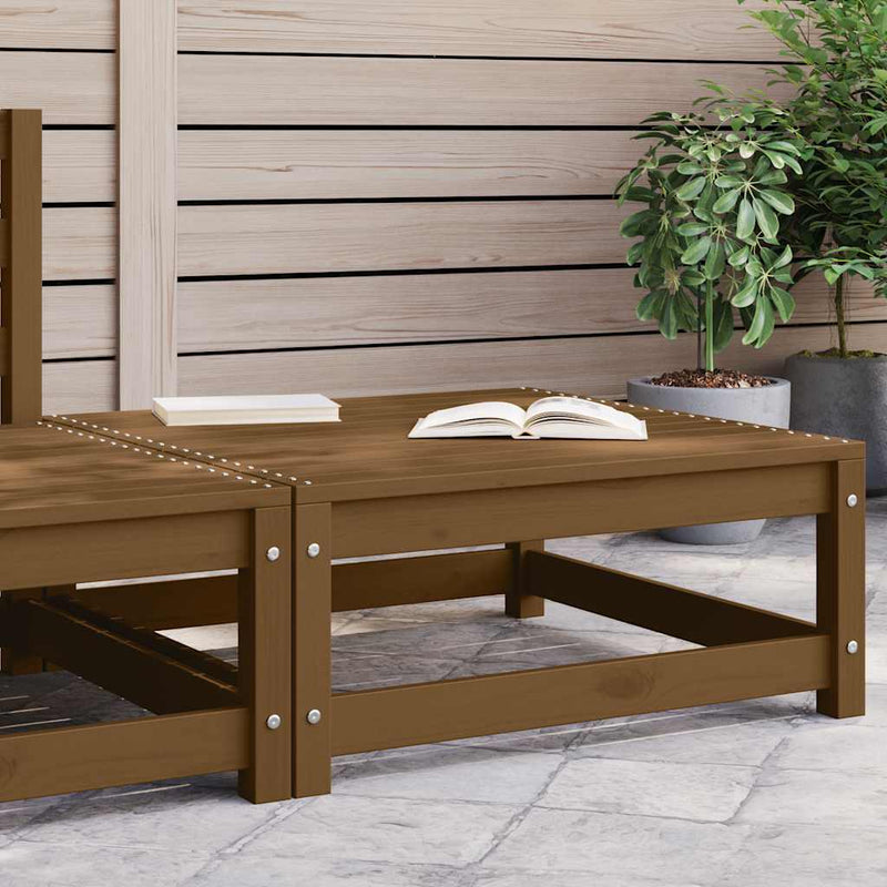 vidaXL mézbarna tömör fenyőfa kerti lábtartó 70 x 70 x 30 cm