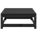 vidaXL fekete tömör fenyőfa kerti lábtartó 70 x 70 x 30 cm